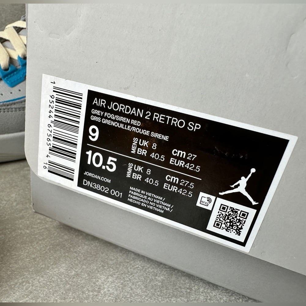 Air Jordan 2 x Union Grey Fog - Picture 10 of 10